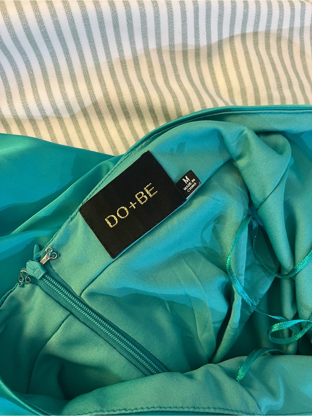 DO+BE Teal Satin Cocktail Dress
